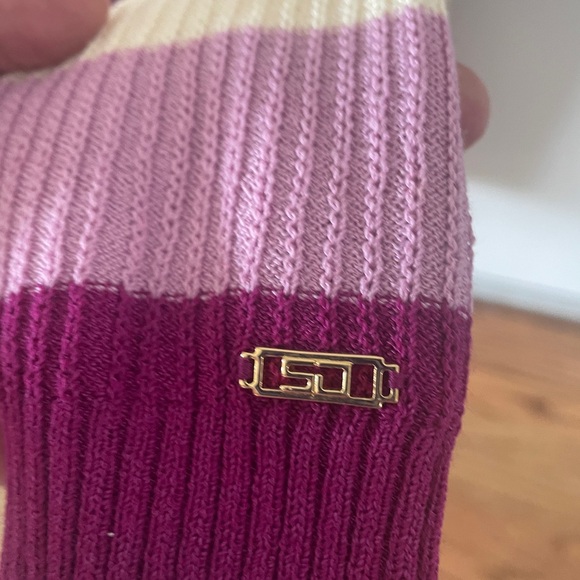 St John Sport 3 Season Knit Color Block Zip Front Hoodie Cardigan Sweater S - Picture 4 of 6